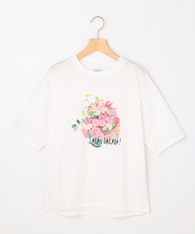 組曲 L 【先行予約・Flower Collection】プリントTシャツ ホワイト系