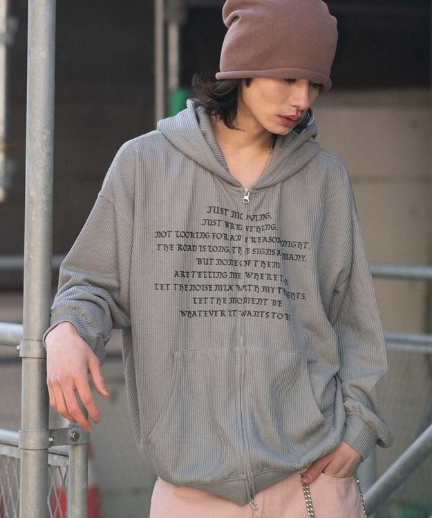 WEGO 【ユニセックス着用ITEM】メッシュZIPパーカー グレー