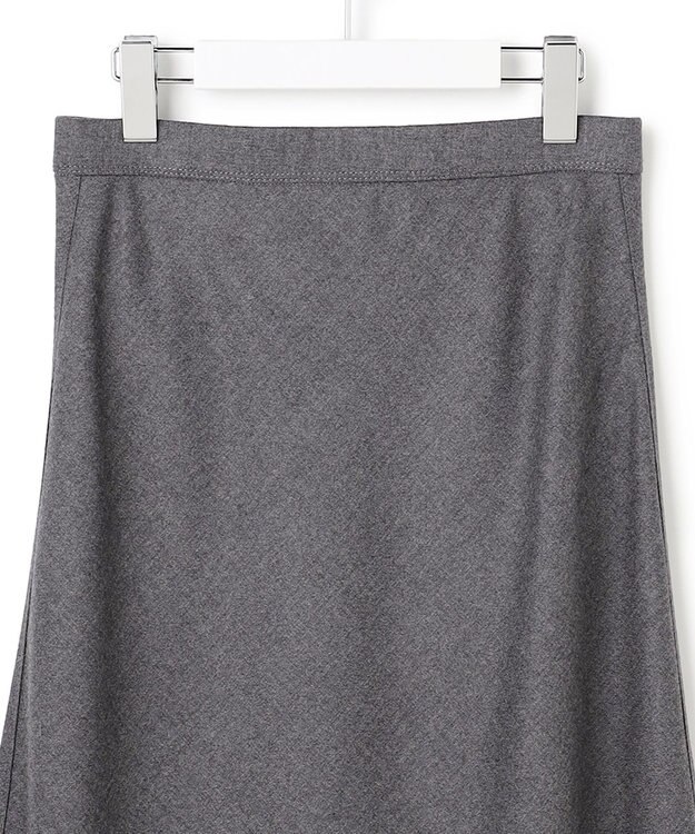 23区 【洗える】ハイカウントフラノ フレア スカート ライトグレー系