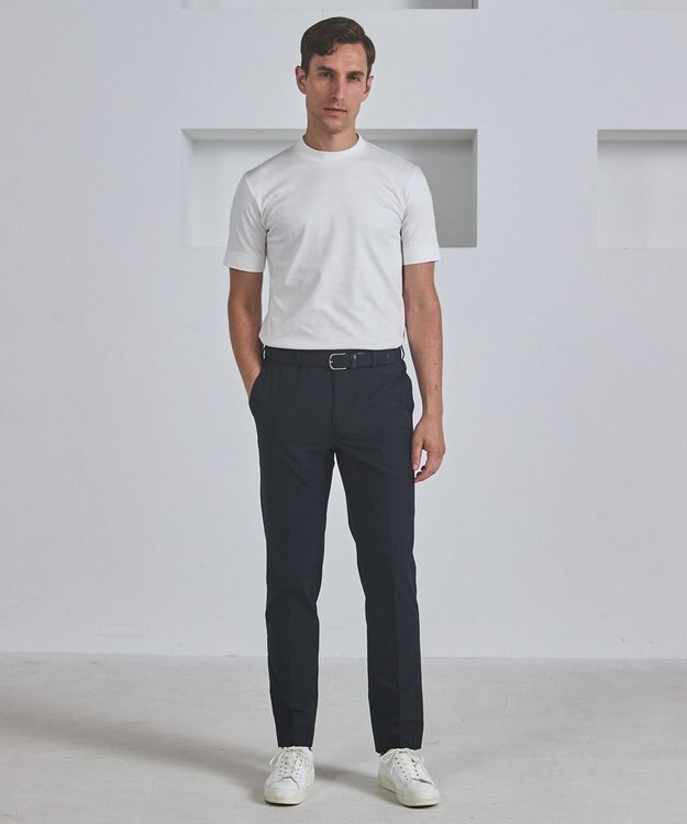 GOTAIRIKU 圧倒的清涼感・８つの機能美【接触冷感/通気性/軽量/撥水…等】クールドッツ セットアップパンツ_ヘリンボーンプリント（25年モデル） ネイビー_ヘリンボーン柄