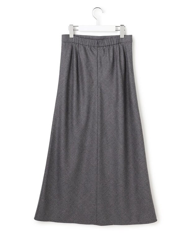 23区 【洗える】ハイカウントフラノ フレア スカート ライトグレー系