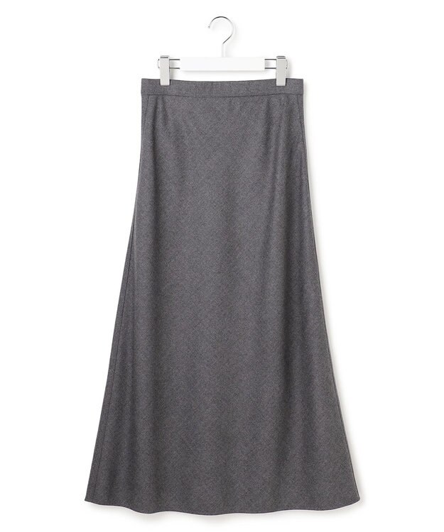 23区 【洗える】ハイカウントフラノ フレア スカート ライトグレー系