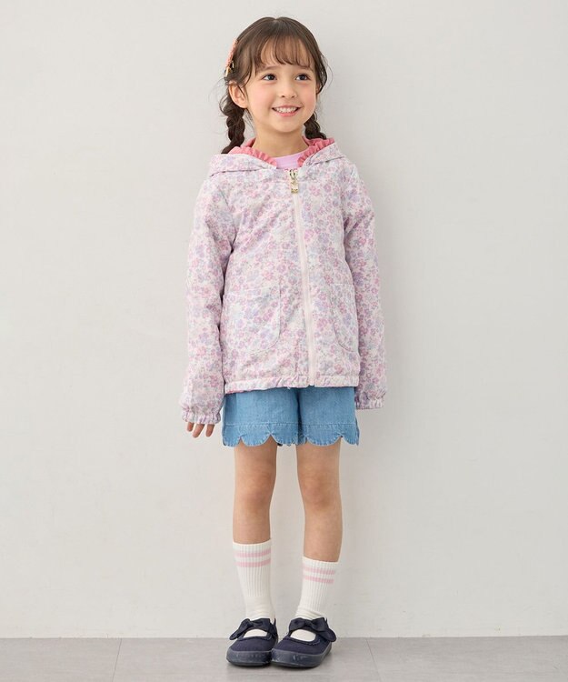 ANY KIDS 【フード取り外し/洗濯機可能】撥水加工リバーシブルゾン ピンク