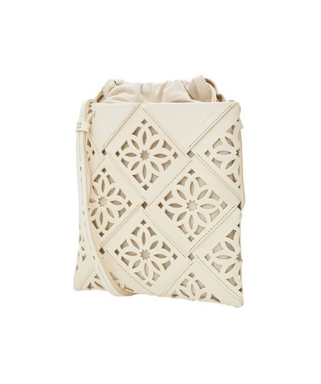 genten サスカットバスケット ショルダーバッグ シロ