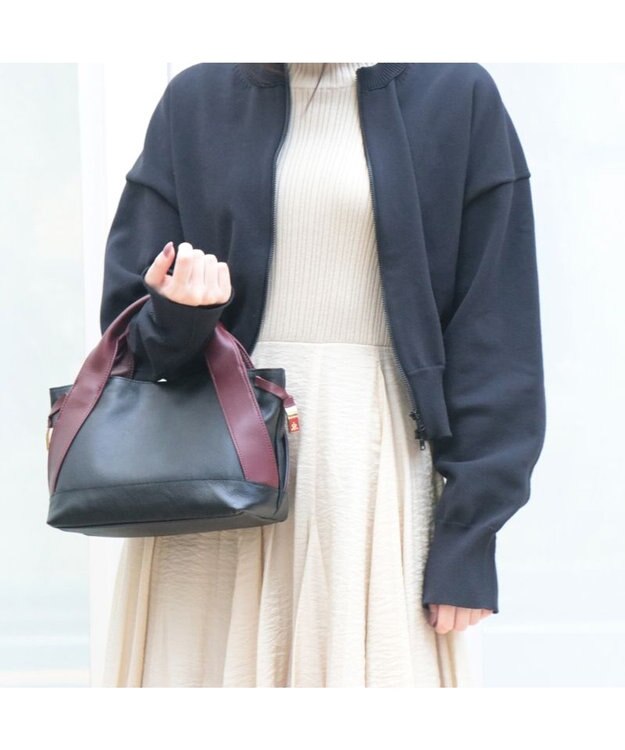 Regalo Felice 【長財布が入る / ショルダー付】2wayバッグ / REGALO BK(ブラック×ボルドー)