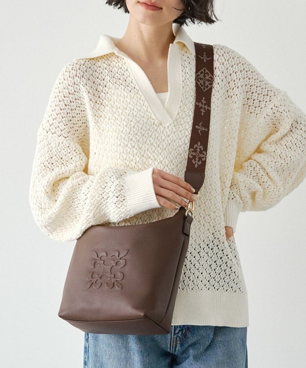 russet 《WEB限定》スタンダードミニショルダーバッグ <エンボスモノグラム>(CE-1718-WEB) D.Brown