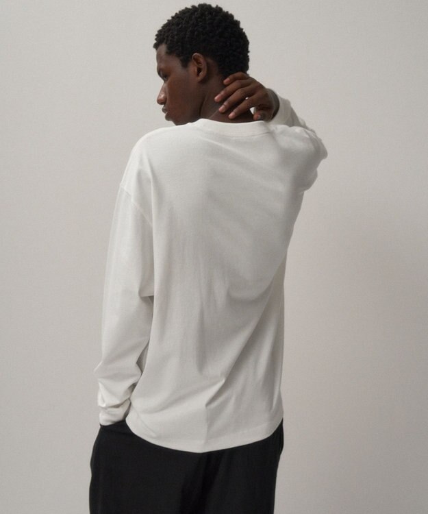 ATON 12/- AIR SPININNG | ルーズフィットロングスリーブTシャツ - UNISEX WHITE