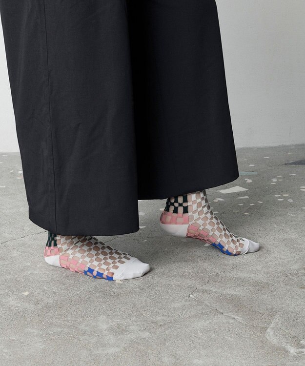 TRICOTE スクエアパターンソックス 94L.GRAY