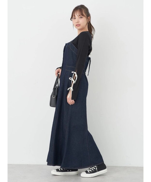 earth music&ecology ボタンキャミデニムワンピース Indigo