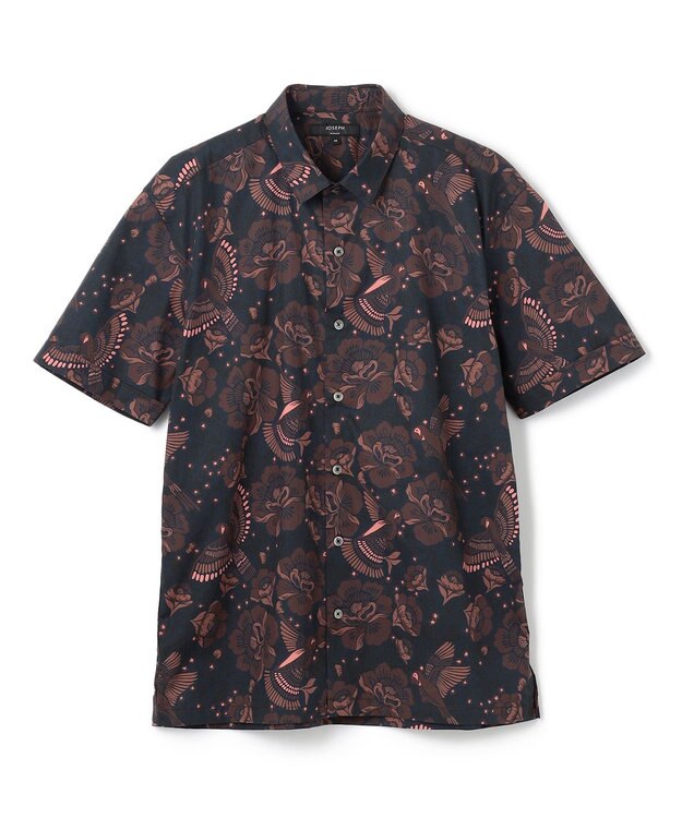 JOSEPH HOMME 新柄【洗える】メキシカントロピカルプリント　半袖レギュラーカラーシャツ ダークブラウン系5