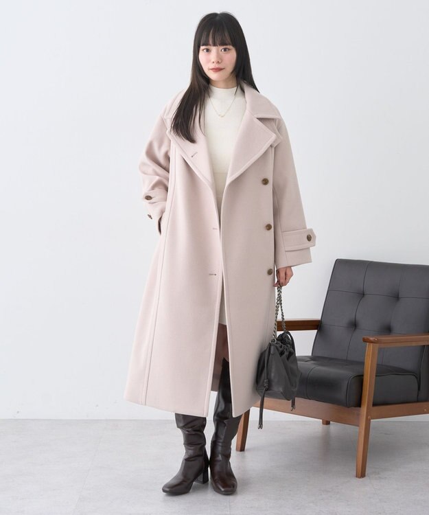 earth music&ecology 3WAYカラーロングコート Light Beige