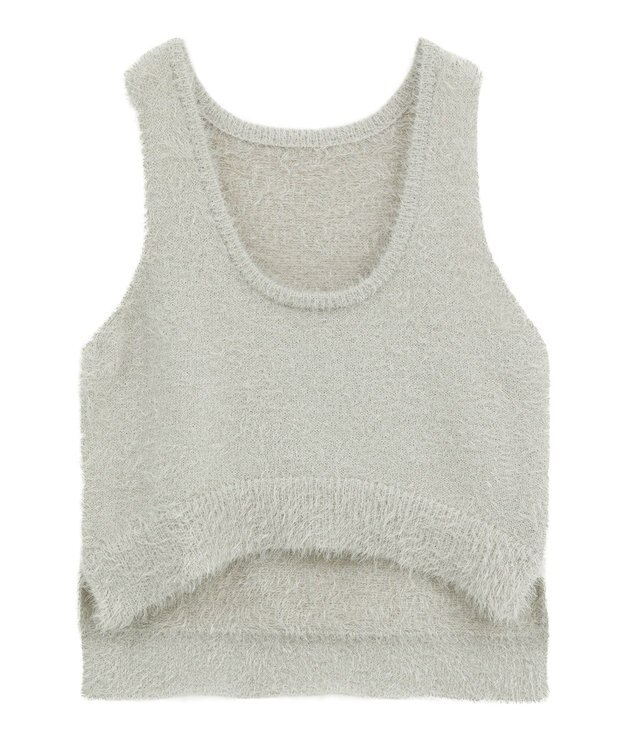 earth music&ecology フェザーUネックニットベスト Light Gray