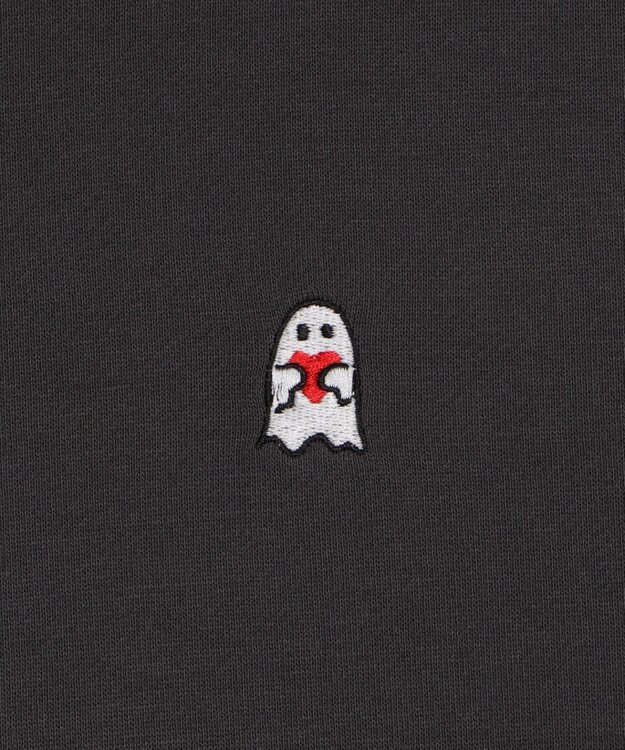 WEGO 【ユニセックス着用ITEM/SMLサイズ展開/裏起毛】ワンポイント刺繍プルパーカー スミクロ