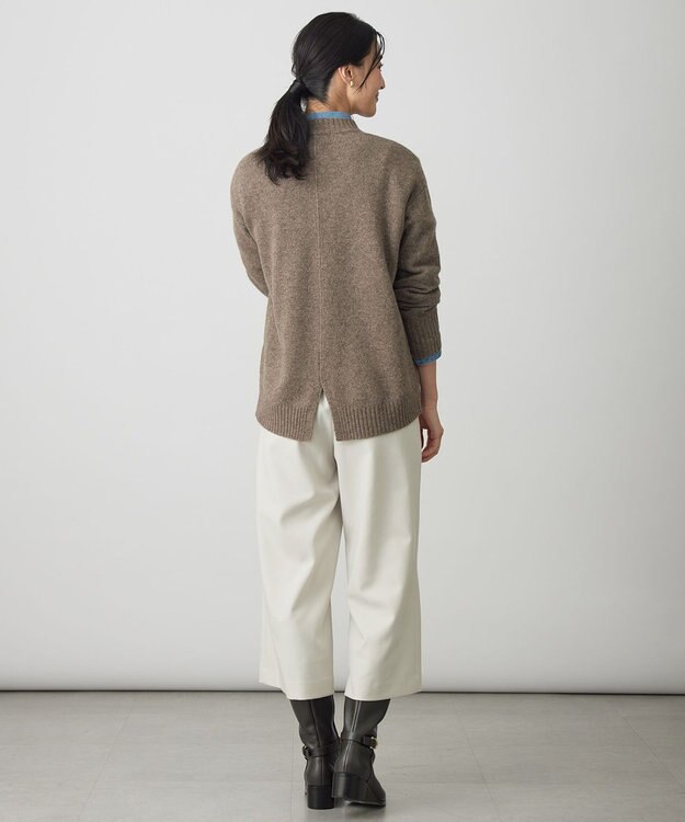 J.PRESS LADIES L YAK BLEND Vネック ニット モカ系