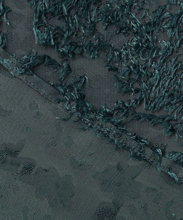 23区 L 【洗える】シアーカットジャカード ブラウス パイングリーン系