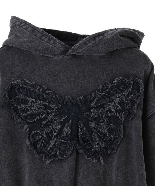 WEGO ヴィンテージウォッシュバタフライショートパーカー ブラックその他