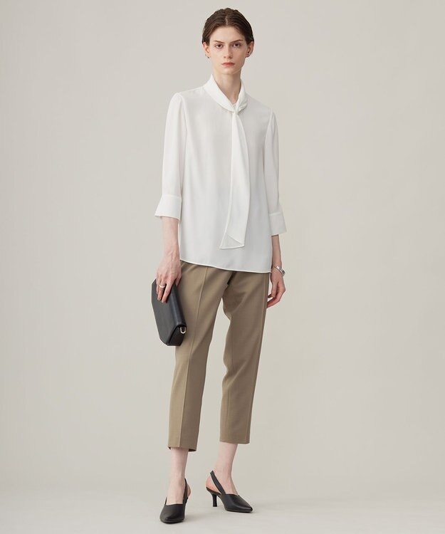 ICB 【洗える】ウール2WAYストレッチ ドロストパンツ フォーン系