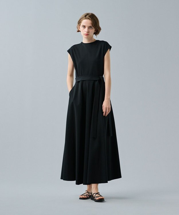 uncrave 【UVケア・接触冷感】ダブルフェイスジャージーワンピース（uncrave STANDARD） ブラック