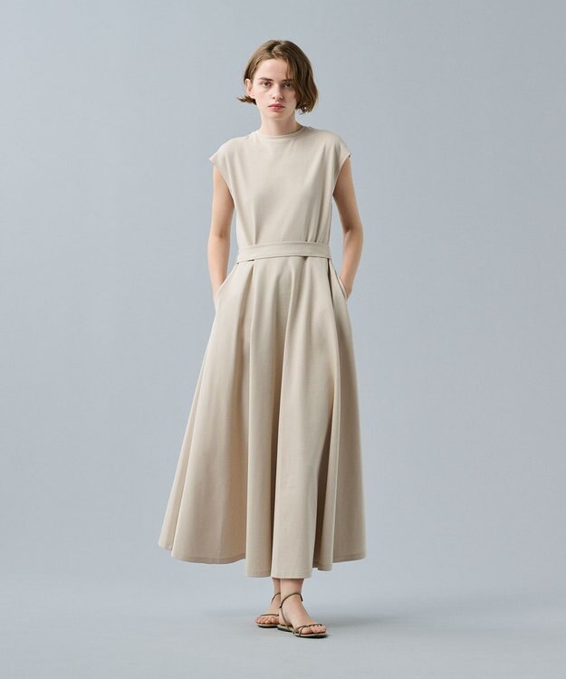 uncrave 【UVケア・接触冷感】ダブルフェイスジャージーワンピース（uncrave STANDARD） ベージュ