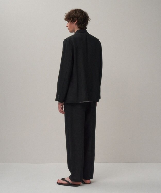 ATON TWIST WOOL LINEN | スタンダードパンツ - UNISEX CHARCOAL TOP