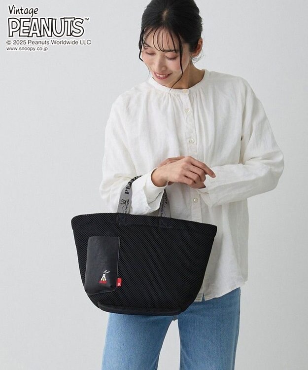 ROOTOTE 8433【スヌーピー】IP.デリ.ウエッファ.ピーナッツ-0K 03：ブラック