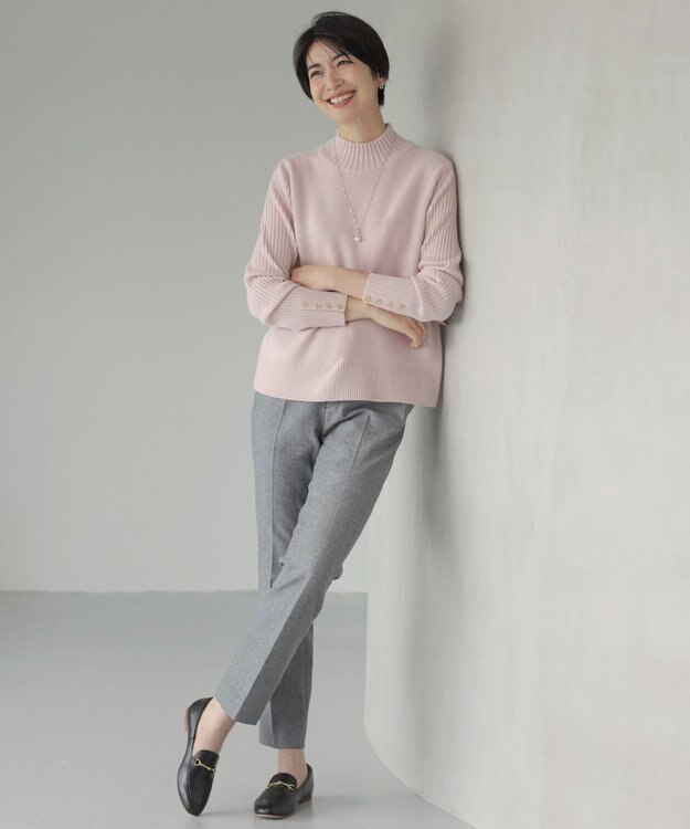 J.PRESS LADIES リングデザインパール ネックレス シルバー系