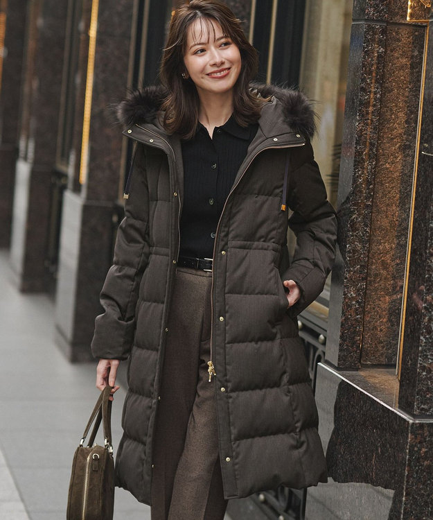 撥水加工】ブライトウール ロングダウンコート / 23区 | ファッション