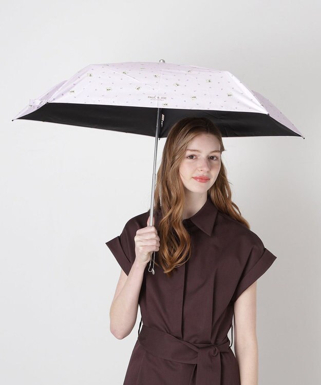 MOONBAT 【 遮光率100％/遮熱/UV/軽量】PAUL&JOE ACCESSOIRES(ポール&ジョー) 晴雨兼用日傘 ジプシー ネコ 折りたたみ傘 ライトパープル