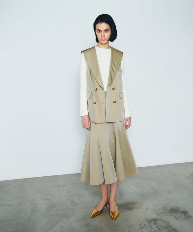 GRACE CONTINENTAL サテンマーメイドスカート ベージュ