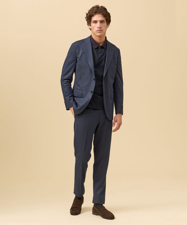 J.PRESS MEN 夏に嬉しい6つの高機能【セットアップ対応】【J.PRESS-POOL WOOL】ジャージーセットアップ ジャケット ネイビー系9