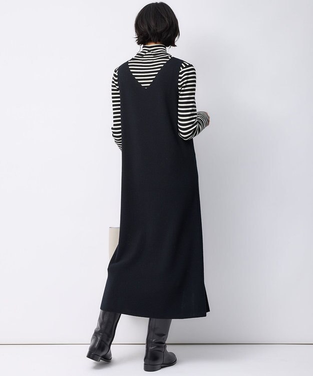 23区 【一部店舗限定/洗える】レイヤードニットツイン ワンピース ブラック系