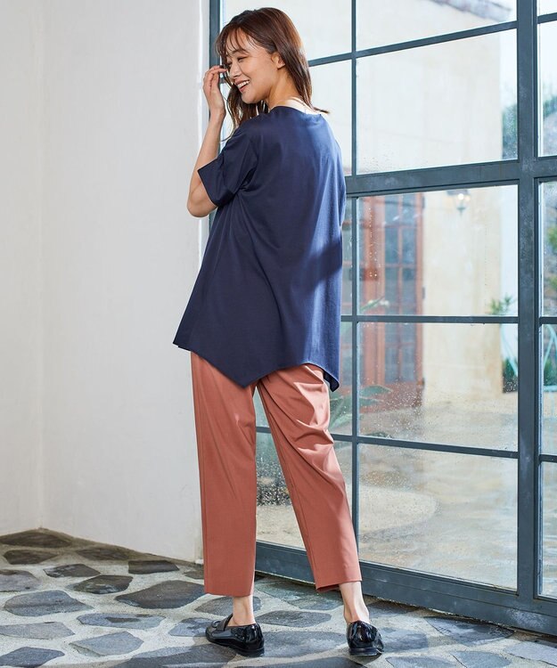 J.PRESS LADIES プレーティングジャージー カットソー ネイビー系