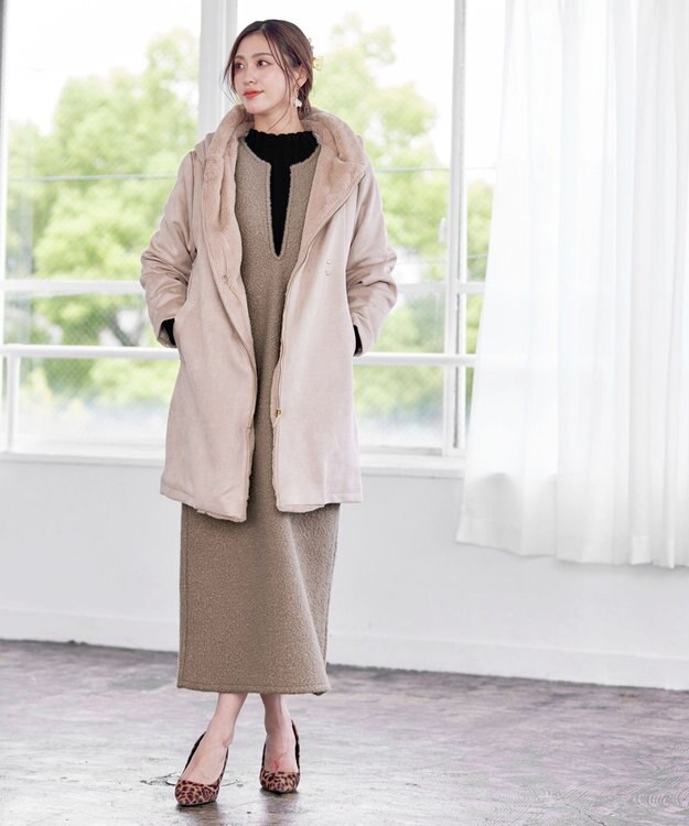 Tiaclasse ボアジャンパースカート ワンピース モカ