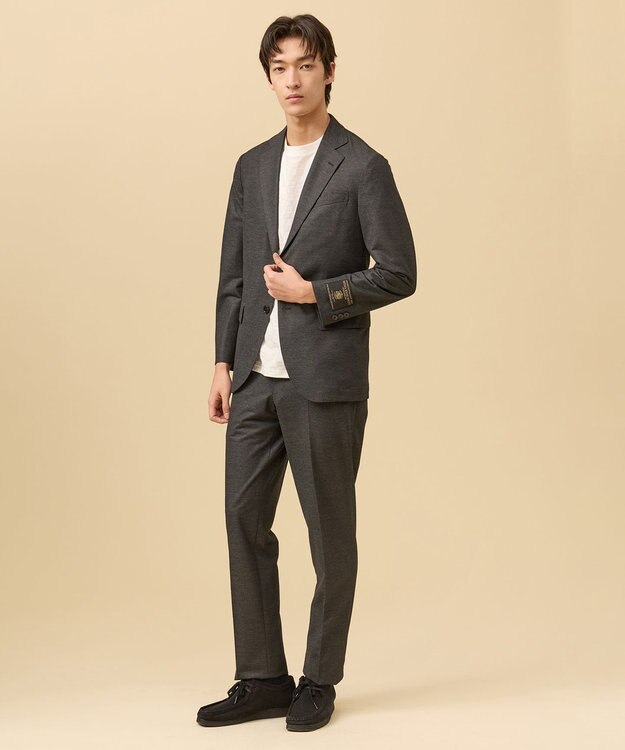 J.PRESS MEN 夏に嬉しい6つの高機能【セットアップ対応】【J.PRESS-POOL WOOL】ジャージーセットアップ ジャケット グレー系