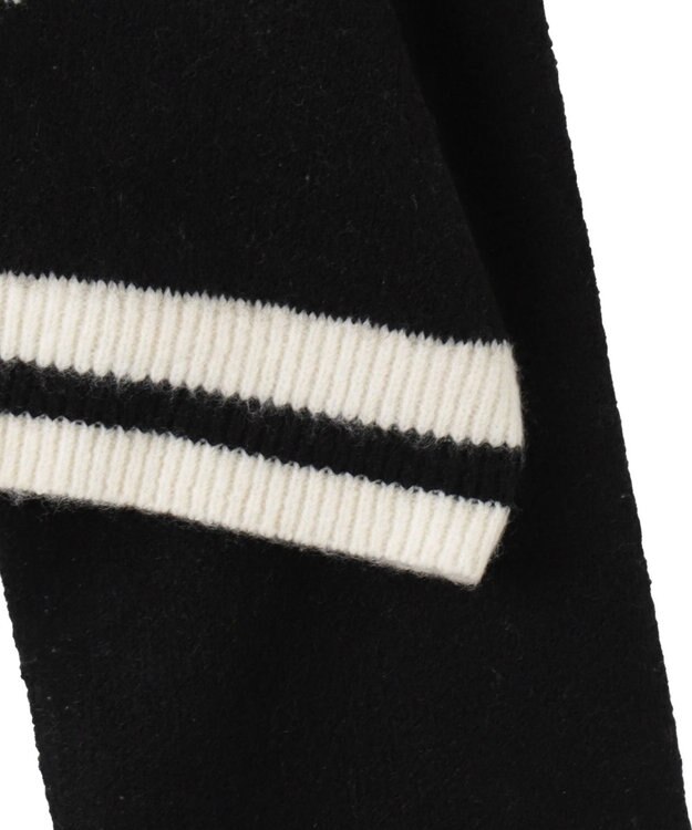 WEGO ラインリブフラッフィーショートニット ブラック