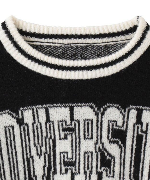 WEGO ラインリブフラッフィーショートニット ブラック