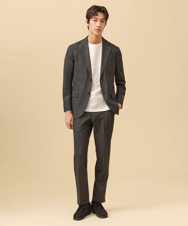 J.PRESS MEN 夏に嬉しい6つの高機能【セットアップ対応】【J.PRESS-POOL WOOL】ジャージーセットアップ ジャケット グレー系
