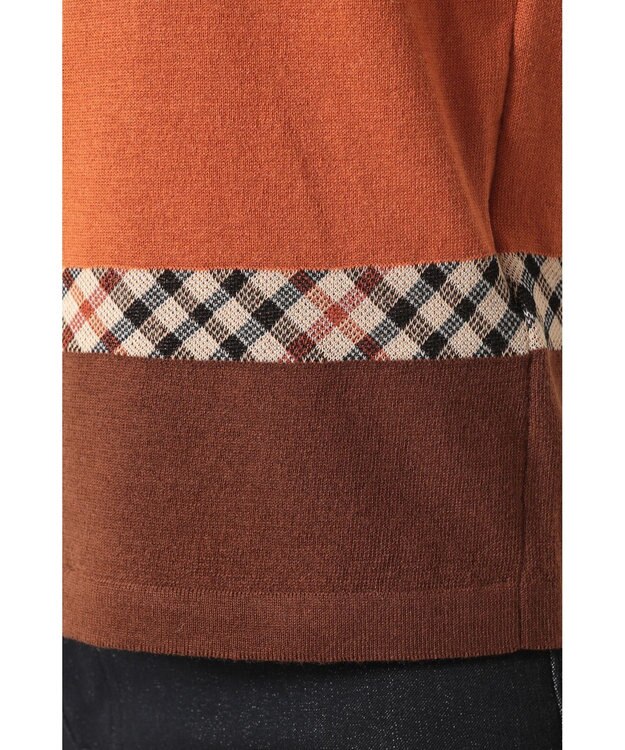 DAKS ジャカード クルーネックプルオーバー オレンジ