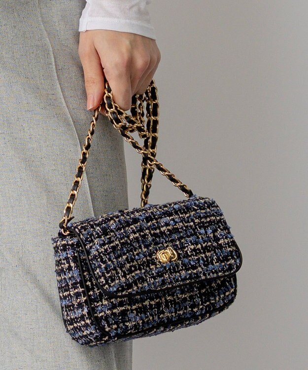 23区 【VERY掲載】GIOLICA ツイードミニ ショルダーバッグ ネイビーミックス