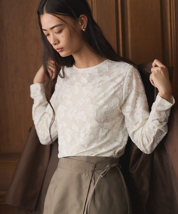 CRAFT STANDARD BOUTIQUE シアージャカードロンTEE Off White