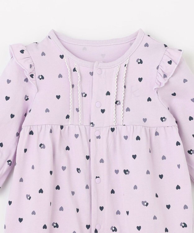 組曲 KIDS 【70㎝】LOVE Parent ロンパース ラベンダー系