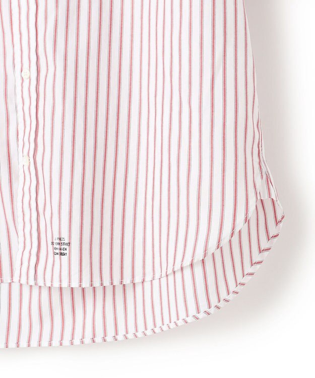 J.PRESS MEN 【WEB・一部店舗限定】ドビーマルチストライプ バンドカラーシャツ レッド系1