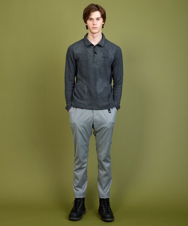 JOSEPH ABBOUD MOUNTAIN 【吸湿発熱/蓄熱保温/ソフト】ソフトウォームワッフル ポロシャツ グレー系