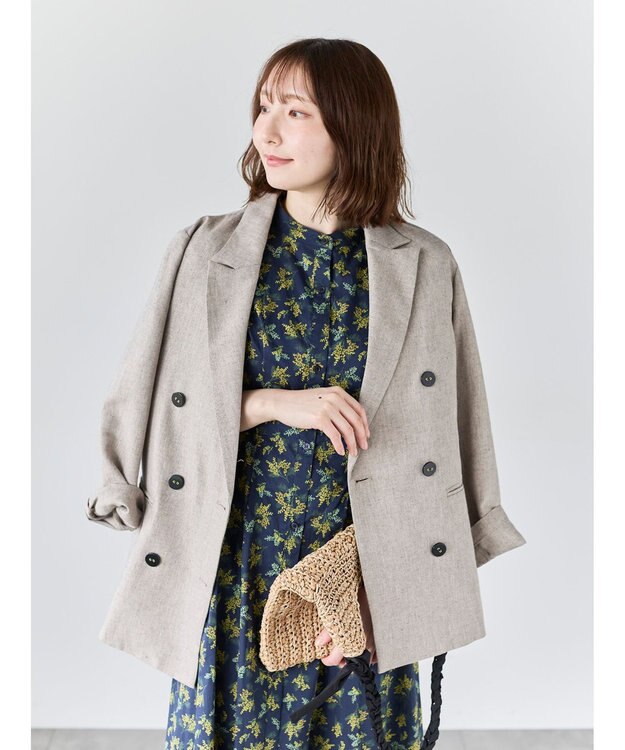 Te chichi リネンMIXロングスリーブジャケット ベージュ