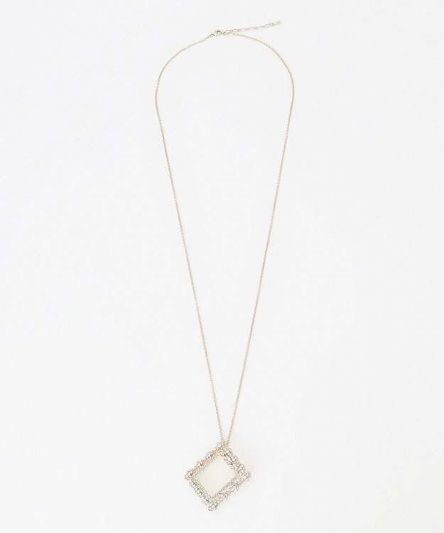 自由区 ビジュースクエアブローチ ネックレス ゴールド系