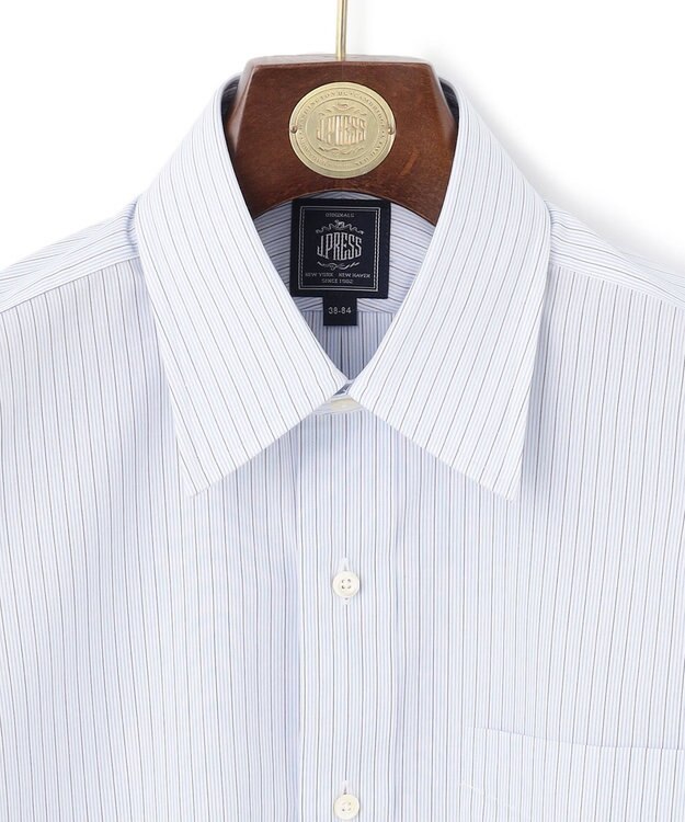 J.PRESS MEN 【PREMIUM PLEATS / 形態安定】BROADジャーミンストライプシャツ / レギュラー サックスブルー系1