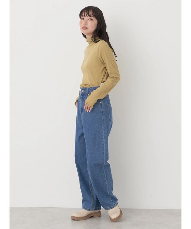 earth music&ecology コットンシアータートルネックプルオーバー Yellow