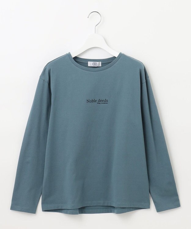 J.PRESS LADIES ロゴ Tシャツ ダルブルー系