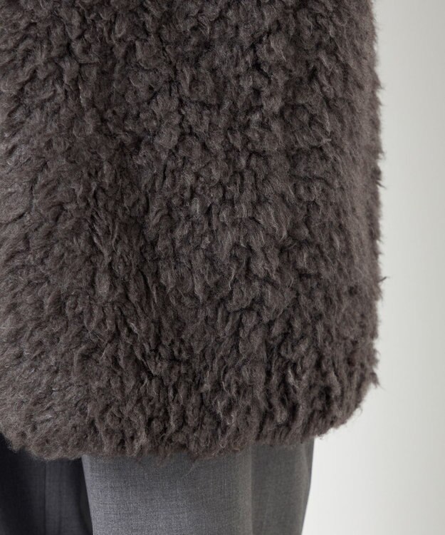 NAVE 【ReNAVE】プードルボア ロングジャケット チャコール系