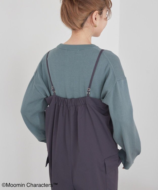 AMERICAN HOLIC Moomin 袖刺繍ニットプルオーバー Sax